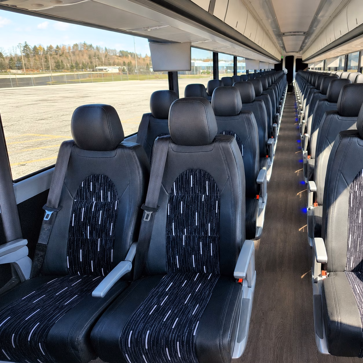 minneapolis charter bus rental interior